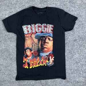 Notorious BIG T-Shirt Womens S Black It Was All‎ A Dream Graphic Rap Tee Vintage
